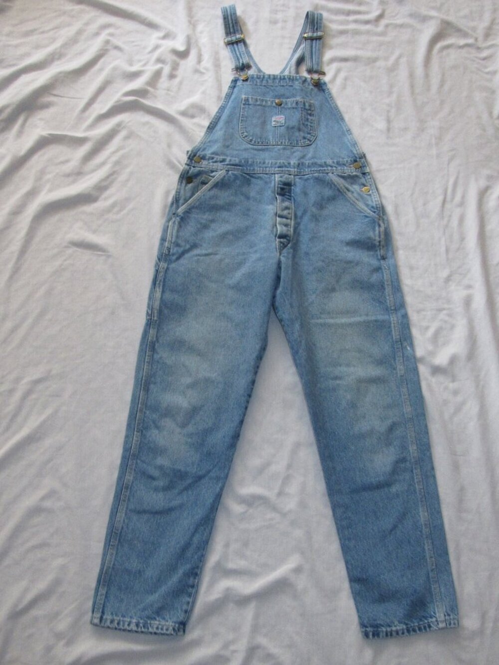 VINTAGE Pointer Brand Overalls Mens 34x31 Blue Denim Bib Chore Workwear Made USA